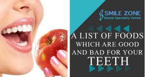 A list of foods which are good and bad for your teeth